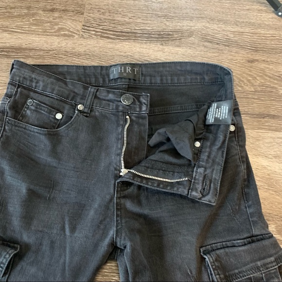 THRT Men’s Distressed Black Skinny Jeans 32Wx31L - Picture 4 of 11